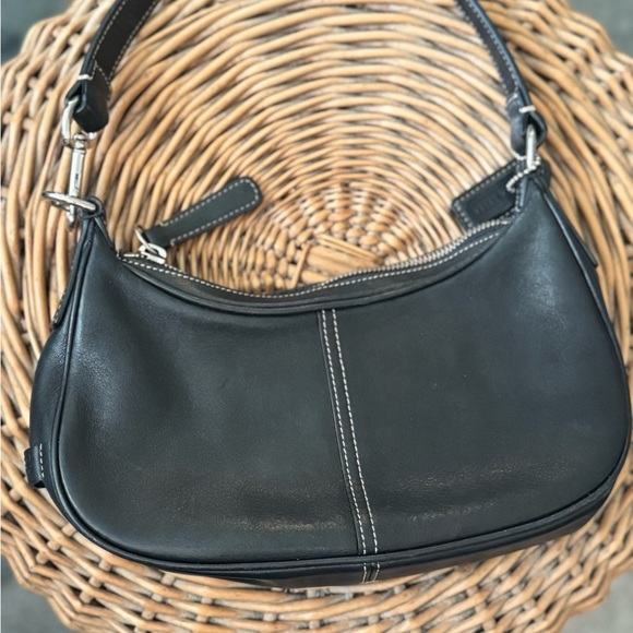 Coach Demi Hobo Legacy Hampton Leather Y2K Black Small Shoulder Bag # 7593 - Picture 2 of 11